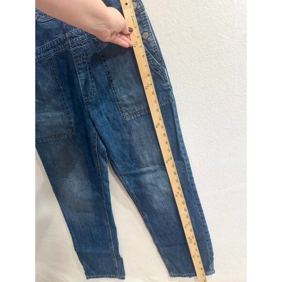 GAP Cropped Slouch Straight Leg Denim Overalls Classic Women's Size Medium - Picture 11 of 16